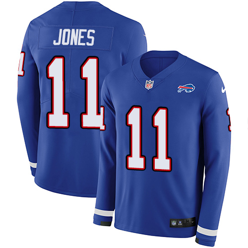 Buffalo Bills #11 Zay Jones Royal Blue Team Color Men's Stitched Limited Therma Long Sleeve Jersey Men's cheap jerseys for sale - CheapJerseys.Shop