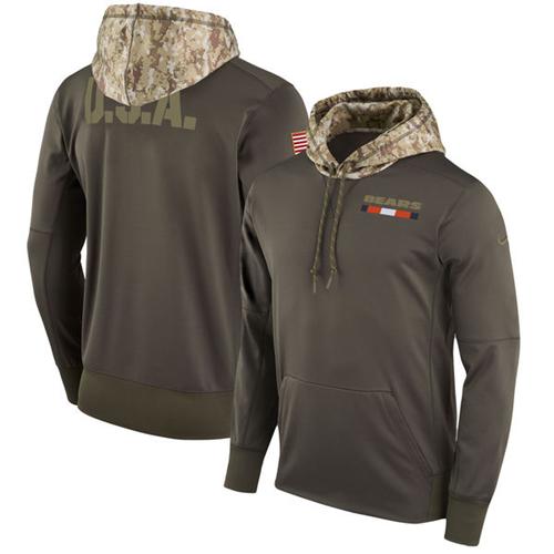Men's Chicago Bears Olive Salute To Service Sideline Therma Pullover Hoodie cheap jerseys for sale - CheapJerseys.Shop