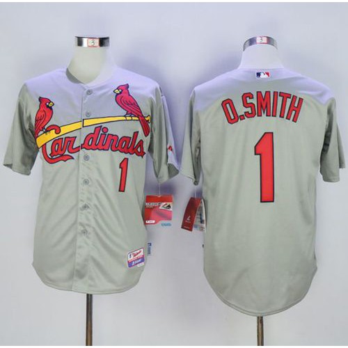 St.Louis Cardinals #1 Ozzie Smith Grey Cool Base Stitched Jersey Men's cheap jerseys for sale - CheapJerseys.Shop