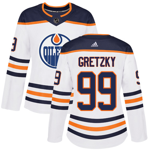 Edmonton Oilers #99 Wayne Gretzky White Road Authentic Women's Stitched Jersey Womens cheap jerseys for sale - CheapJerseys.Shop