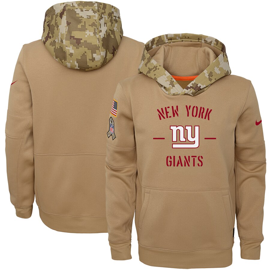 Youth New York Giants Khaki 2019 Salute To Service Therma Pullover Hoodie cheap jerseys for sale - CheapJerseys.Shop