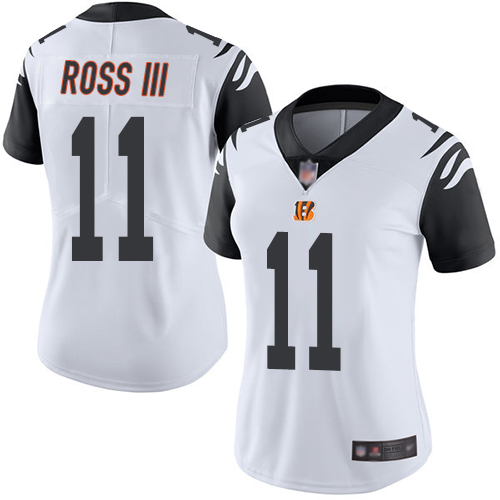 Cincinnati Bengals #11 John Ross III White Women's Stitched Limited Rush Jersey Womens cheap jerseys for sale - CheapJerseys.Shop