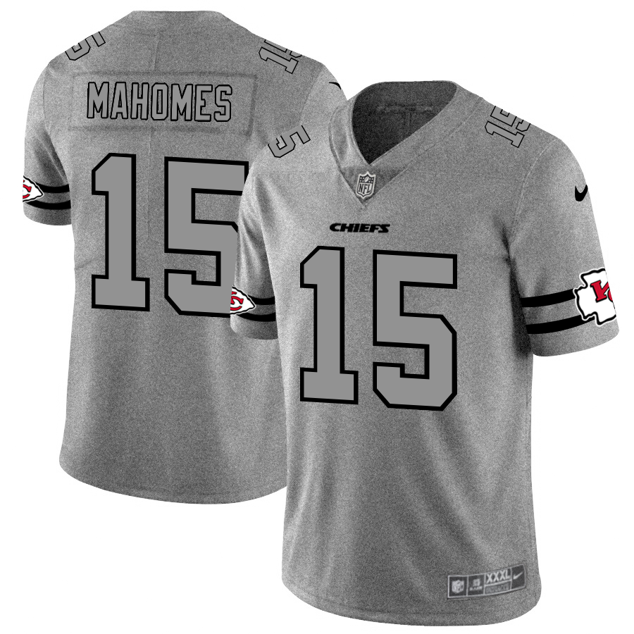 Kansas City Chiefs #15 Patrick Mahomes Men's Gray Gridiron II Vapor Untouchable Limited Jersey cheap jerseys for sale - CheapJerseys.Shop