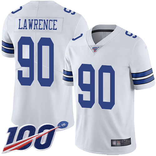 Cowboys #90 Demarcus Lawrence White Men's Stitched 100th Season Vapor Limited Jersey cheap jerseys for sale - CheapJerseys.Shop