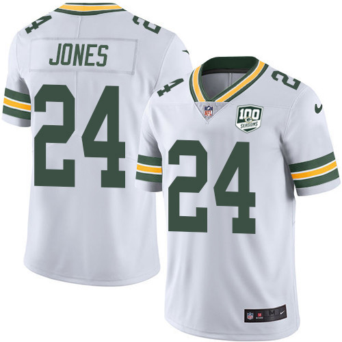 Green Bay Packers #24 Josh Jones White Men's 100th Season Stitched Vapor Untouchable Limited Jersey Men's cheap jerseys for sale - CheapJerseys.Shop
