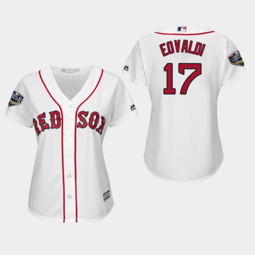Boston Red Sox #17 Nathan Eovaldi White Home 2018 World Series Women's Stitched Jersey Womens cheap jerseys for sale - CheapJerseys.Shop