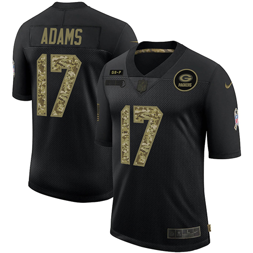 Green Bay Packers #17 Davante Adams Men's 2020 Salute To Service Camo Limited Jersey Black cheap jerseys for sale - CheapJerseys.Shop