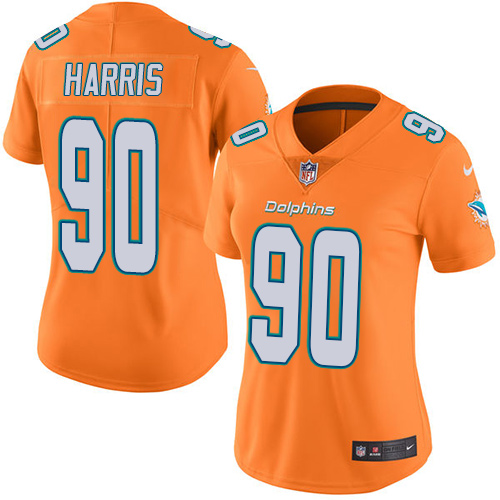 Miami Dolphins #90 Charles Harris Orange Women's Stitched Limited Rush Jersey Womens cheap jerseys for sale - CheapJerseys.Shop