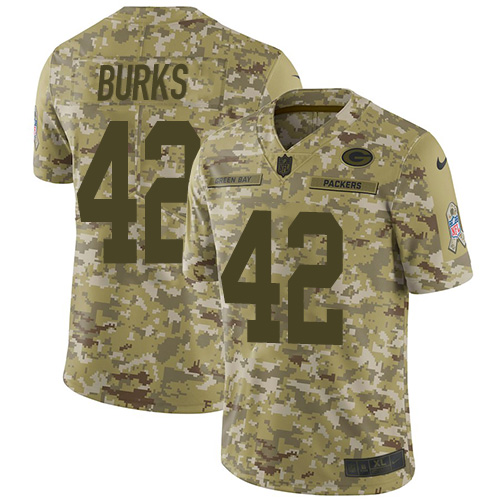 Green Bay Packers #42 Oren Burks Camo Men's Stitched Limited 2018 Salute To Service Jersey Men's cheap jerseys for sale - CheapJerseys.Shop