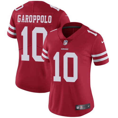 49ers #10 Jimmy Garoppolo Red Team Color Women's Stitched Vapor Untouchable Limited Jersey cheap jerseys for sale - CheapJerseys.Shop
