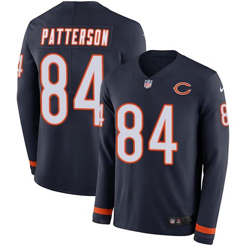 Chicago Bears #84 Cordarrelle Patterson Navy Blue Team Color Men's Stitched Limited Therma Long Sleeve Jersey Men's cheap jerseys for sale - CheapJerseys.Shop
