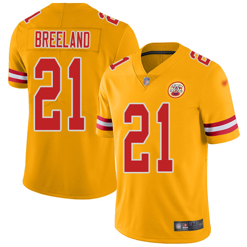 Kansas City Chiefs #21 Bashaud Breeland Gold Men's Stitched Limited Inverted Legend Jersey Men's cheap jerseys for sale - CheapJerseys.Shop