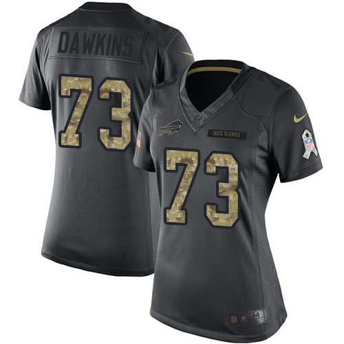 Bills #73 Dion Dawkins Black Women's Stitched Limited 2016 Salute To Service Jersey cheap jerseys for sale - CheapJerseys.Shop