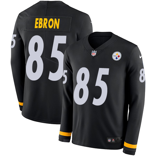 Pittsburgh Steelers #85 Eric Ebron Black Team Color Men's Stitched Limited Therma Long Sleeve Jersey Men's cheap jerseys for sale - CheapJerseys.Shop