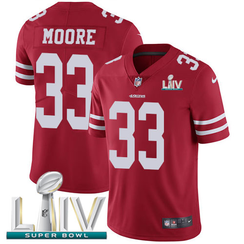 San Francisco 49ers #33 Tarvarius Moore Red Super Bowl LIV 2020 Team Color Men's Stitched Vapor Untouchable Limited Jersey Men's cheap jerseys for sale - CheapJerseys.Shop
