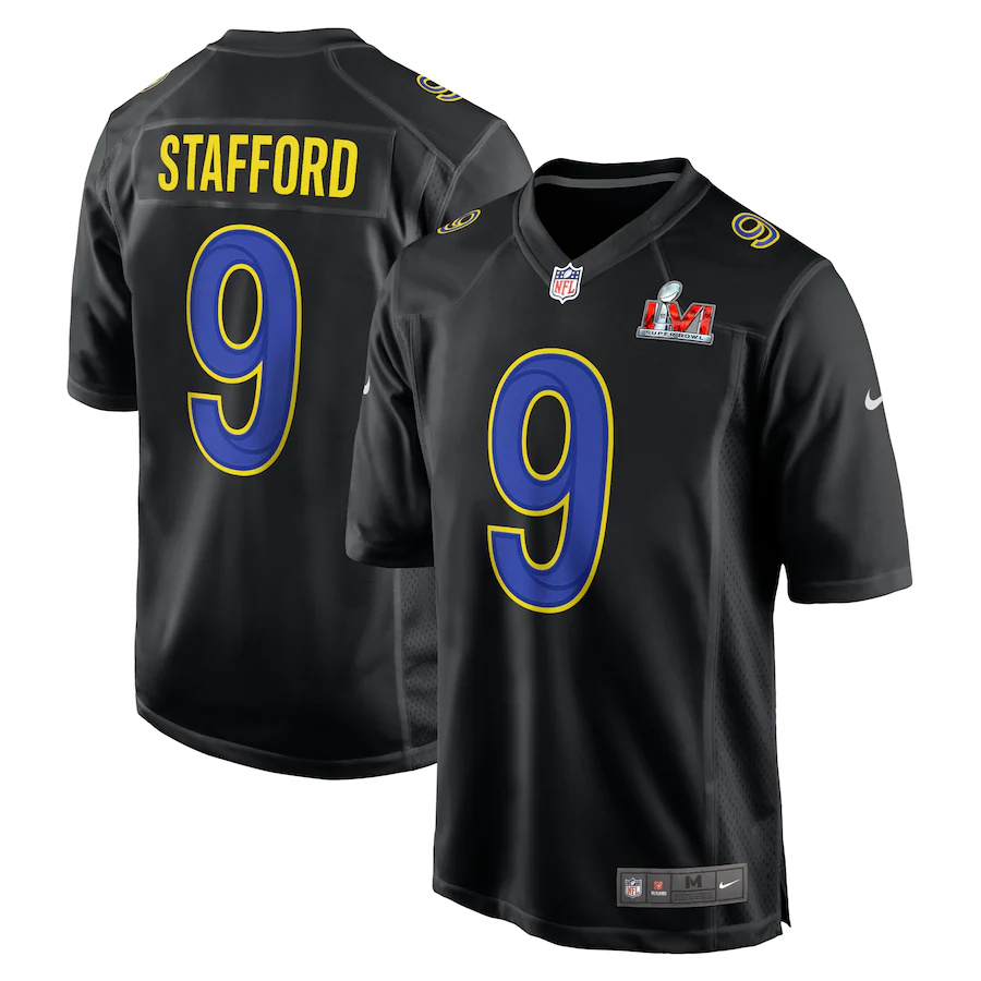Rams #9 Matthew Stafford Black Men's Super Bowl LVI Bound Game Fashion Jersey cheap jerseys for sale - CheapJerseys.Shop