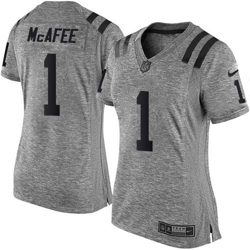 Indianapolis Colts #1 Pat McAfee Gray Women's Stitched Limited Gridiron Gray Jersey Womens cheap jerseys for sale - CheapJerseys.Shop