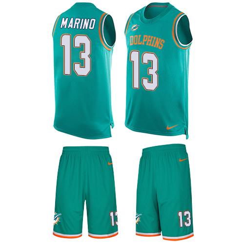 Dolphins #13 Dan Marino Aqua Green Team Color Men's Stitched Limited Tank Top Suit Jersey cheap jerseys for sale - CheapJerseys.Shop