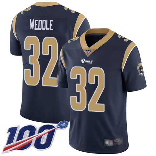 Los Angeles Rams #32 Eric Weddle Navy Blue Team Color Men's Stitched 100th Season Vapor Limited Jersey Men's cheap jerseys for sale - CheapJerseys.Shop