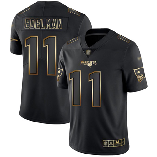 Patriots #11 Julian Edelman Black/Gold Men's Stitched Vapor Untouchable Limited Jersey cheap jerseys for sale - CheapJerseys.Shop