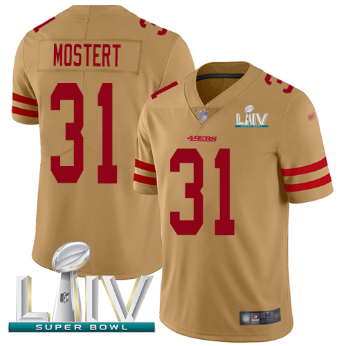 San Francisco 49ers #31 Raheem Mostert Gold Super Bowl LIV 2020 Youth Stitched Limited Inverted Legend Jersey Youth cheap jerseys for sale - CheapJerseys.Shop