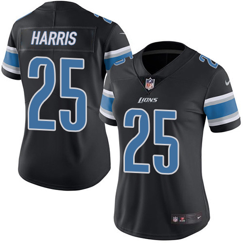 Detroit Lions #25 Will Harris Black Women's Stitched Limited Rush Jersey Womens cheap jerseys for sale - CheapJerseys.Shop