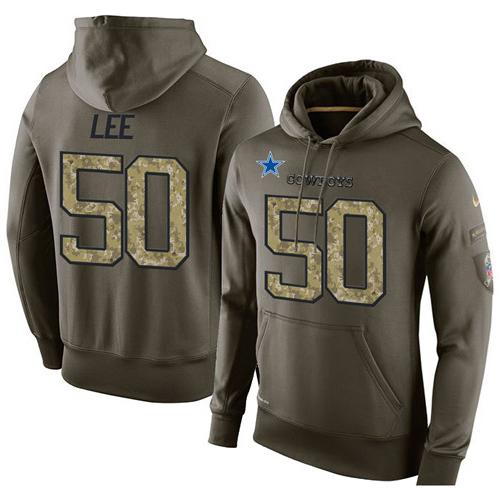 Men's Dallas Cowboys #50 Sean Lee Stitched Green Olive Salute To Service KO Performance Hoodie cheap jerseys for sale - CheapJerseys.Shop