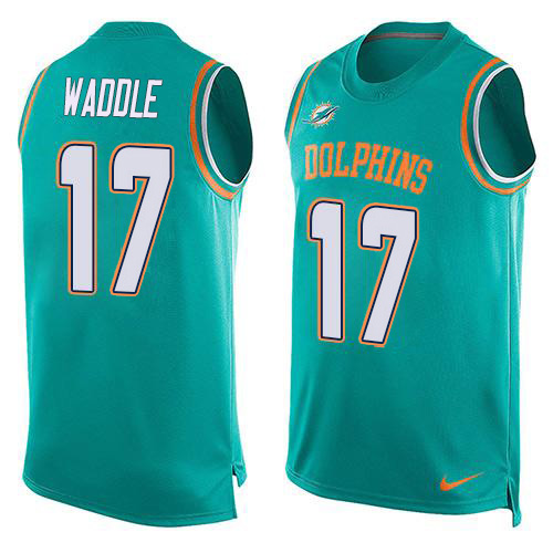 Dolphins #17 Jaylen Waddle Aqua Green Team Color Men's Stitched Limited Tank Top Jersey cheap jerseys for sale - CheapJerseys.Shop