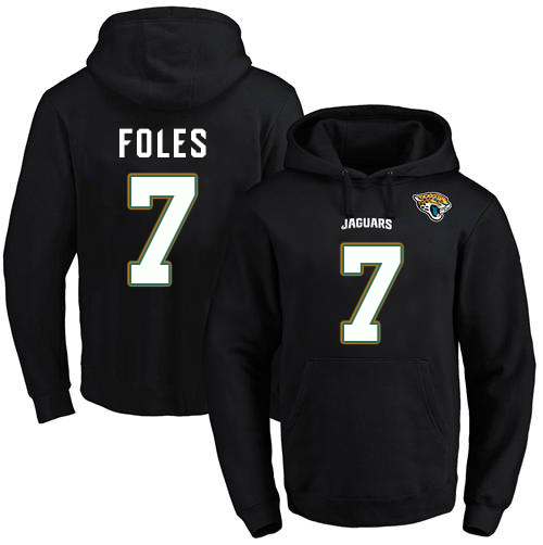 Jaguars #7 Nick Foles Black Name & Number Pullover Hoodie cheap jerseys for sale - CheapJerseys.Shop
