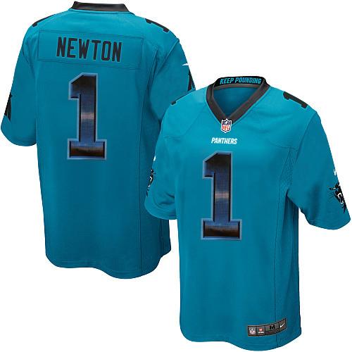 Carolina Panthers #1 Cam Newton Blue Alternate Men's Stitched Limited Strobe Jersey Men's cheap jerseys for sale - CheapJerseys.Shop