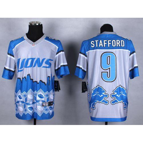 Detroit Lions #9 Matthew Stafford Blue Men's Stitched Elite Noble Fashion Jersey Men's cheap jerseys for sale - CheapJerseys.Shop