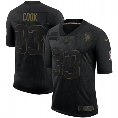 Minnesota Minnesota Vikings #33 Dalvin Cook 2020 Salute To Service Limited Jersey Black Men's cheap jerseys for sale - CheapJerseys.Shop