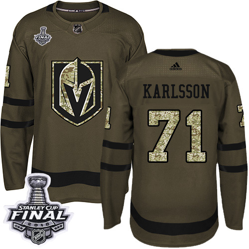 Golden Vegas Golden Knights #71 William Karlsson Green Salute to Service 2018 Stanley Cup Final Stitched Jersey Men's cheap jerseys for sale - CheapJerseys.Shop