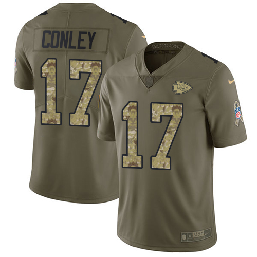 Kansas City Chiefs #17 Chris Conley Olive/Camo Men's Stitched Limited 2017 Salute To Service Jersey Men's cheap jerseys for sale - CheapJerseys.Shop