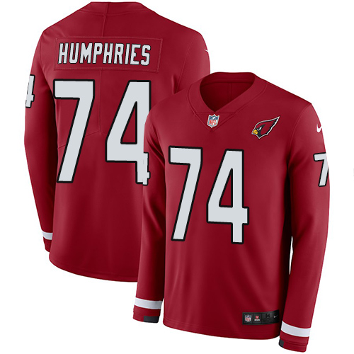 Arizona Cardinals #74 D.J. Humphries Red Team Color Men's Stitched Limited Therma Long Sleeve Jersey Men's cheap jerseys for sale - CheapJerseys.Shop