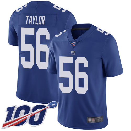 Giants #56 Lawrence Taylor Royal Blue Team Color Men's Stitched 100th Season Vapor Limited Jersey cheap jerseys for sale - CheapJerseys.Shop