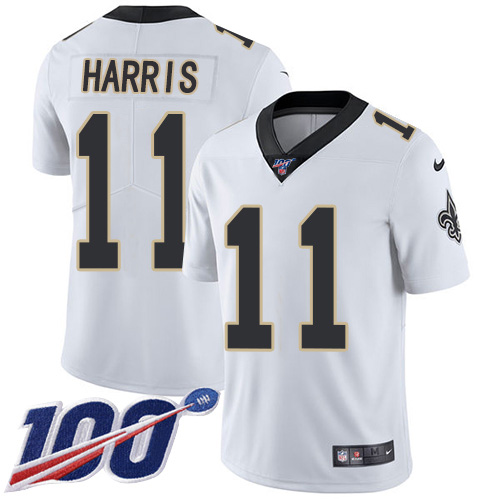 New Orleans Saints #11 Deonte Harris White Youth Stitched 100th Season Vapor Untouchable Limited Jersey Youth cheap jerseys for sale - CheapJerseys.Shop