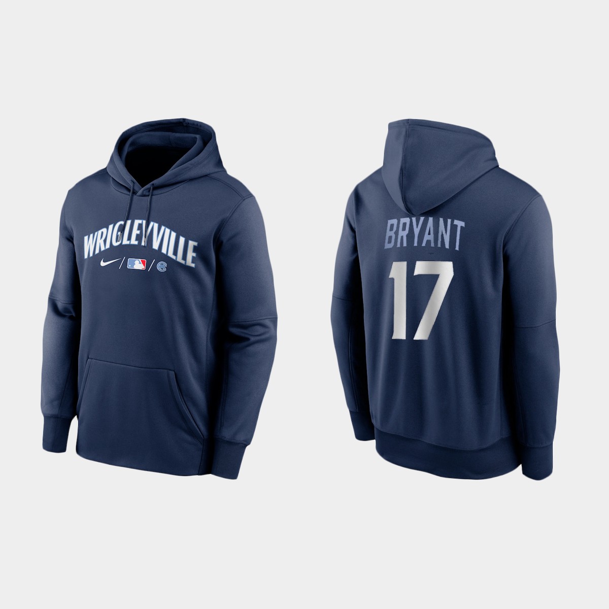 Chicago Cubs #17 Kris Bryant Men's 2021 City Connect Navy Therma Hoodie cheap jerseys for sale - CheapJerseys.Shop
