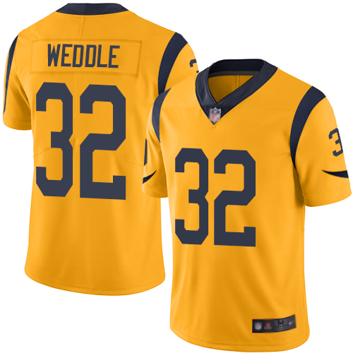 Los Angeles Rams #32 Eric Weddle Gold Men's Stitched Limited Rush Jersey Men's cheap jerseys for sale - CheapJerseys.Shop