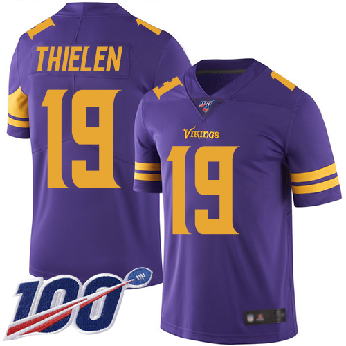 Vikings #19 Adam Thielen Purple Men's Stitched Limited Rush 100th Season Jersey cheap jerseys for sale - CheapJerseys.Shop