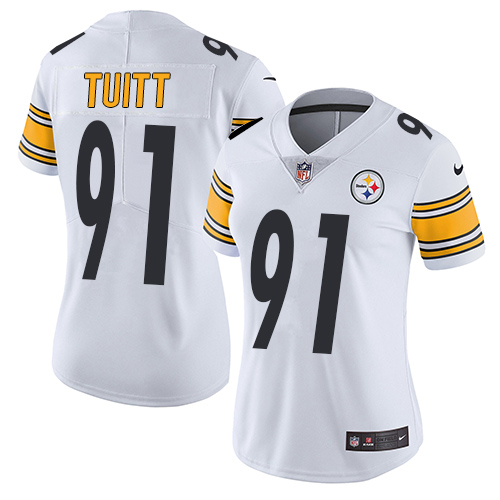 Pittsburgh Steelers #91 Stephon Tuitt White Women's Stitched Vapor Untouchable Limited Jersey Womens cheap jerseys for sale - CheapJerseys.Shop