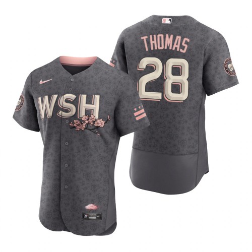Washington Washington Nationals #28 Lane Thomas Men's Authentic Gray 2022 City Connect Jersey Men's cheap jerseys for sale - CheapJerseys.Shop