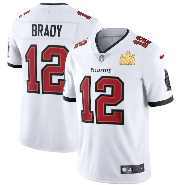 Tampa Bay Buccaneers #12 Tom Brady Youth Super Bowl LV Champions Patch White Vapor Limited Jersey cheap jerseys for sale - CheapJerseys.Shop