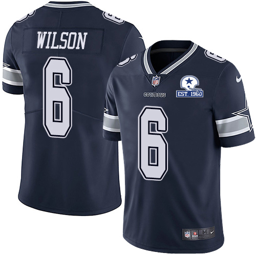 Cowboys #6 Donovan Wilson Navy Blue Team Color Men's Stitched With Established In 1960 Patch Vapor Untouchable Limited Jersey cheap jerseys for sale - CheapJerseys.Shop