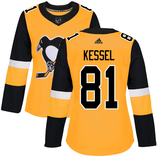 Pittsburgh Penguins #81 Phil Kessel Gold Alternate Authentic Women's Stitched Jersey Womens cheap jerseys for sale - CheapJerseys.Shop