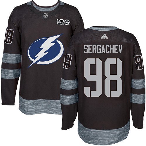 Tampa Bay Lightning #98 Mikhail Sergachev Black 1917-2017 100th Anniversary Stitched Jersey Men's cheap jerseys for sale - CheapJerseys.Shop