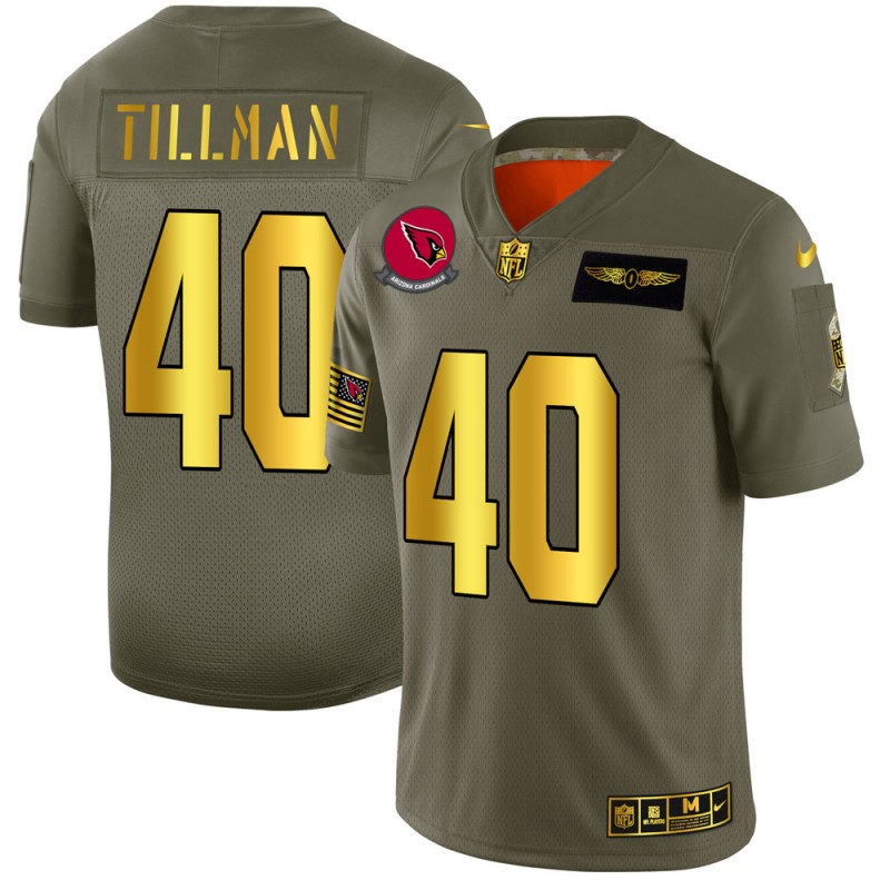 Arizona Cardinals #40 Pat Tillman Men's Olive Gold 2019 Salute To Service Limited Jersey cheap jerseys for sale - CheapJerseys.Shop