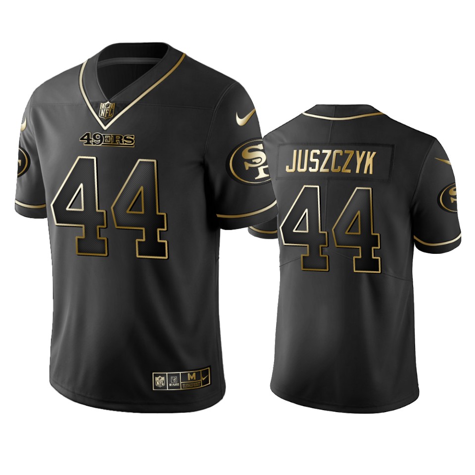 49ers #44 Kyle Juszczyk Black Golden Limited Edition Stitched Jersey cheap jerseys for sale - CheapJerseys.Shop