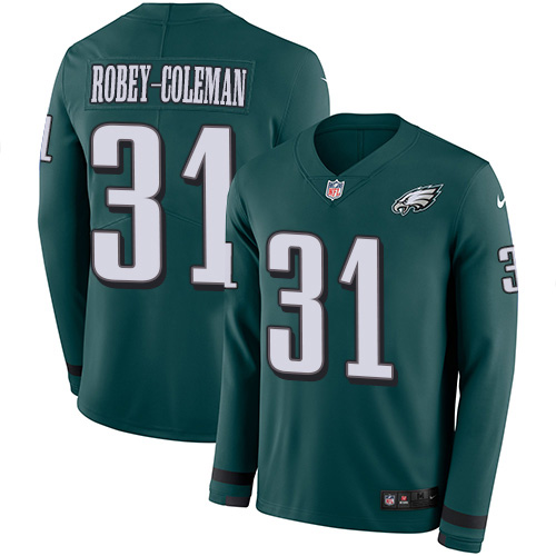 Philadelphia Eagles #31 Nickell Robey-Coleman Green Team Color Youth Stitched Limited Therma Long Sleeve Jersey Youth cheap jerseys for sale - CheapJerseys.Shop