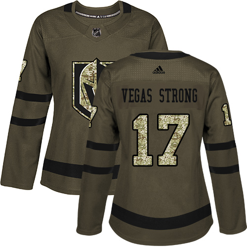 Golden Vegas Golden Knights #17 Vegas Strong Green Salute to Service Women's Stitched Jersey Womens cheap jerseys for sale - CheapJerseys.Shop
